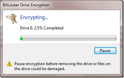 Encryption progress