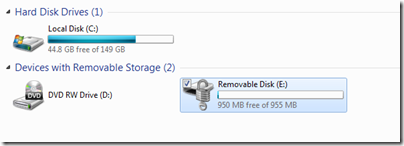 Encrypted USB drive in Explorer
