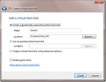 create a VPD - set VHD file