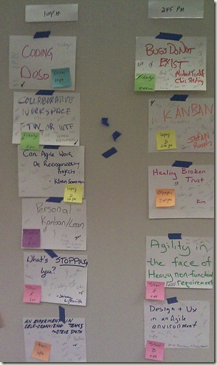 Daily Agile Open Northwest Session Wall 1