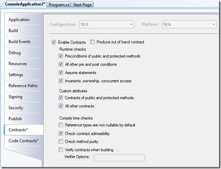 Contracts configuration in VS 2008