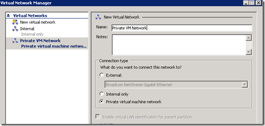 Virtual Network Manager (Private VM Network)