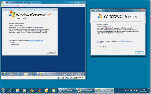 Windows 7 Running VirtualBox