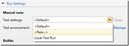 <New...> test settings option in Test Plan Properties