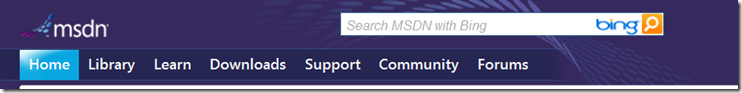 Search directly from MSDN using Bing