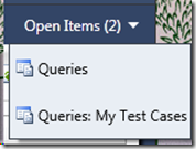 Two instances of Manage Queries in Open Items