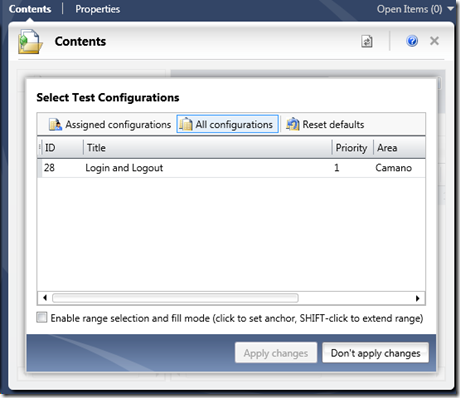 Setting configurations on individual test cases