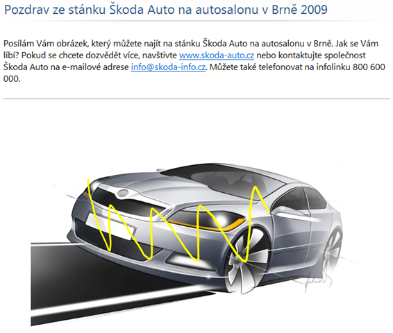 Elektronická pohlednice Škoda Auto