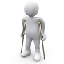 Clipart Illustration of a White Person With A Cast On His Broken