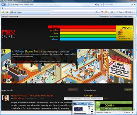 homepage of visitmix.com