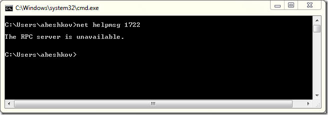 net showmsg windows error code