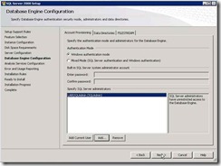 009 - Database Engine Configuration