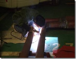 Welding the waterpipe for cooling case