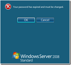 Your password has expired and must be changed.