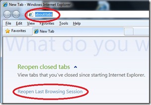 IE8-Reopen last Browsing Session