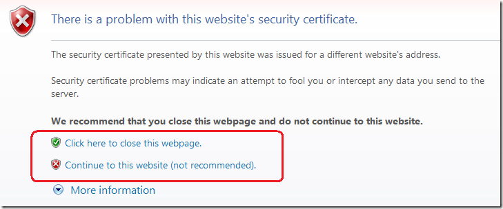 IE7 default bad certificate page