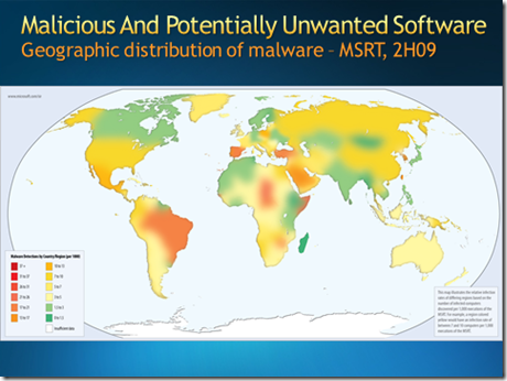 weltweite Verteilung von Schadsoftware