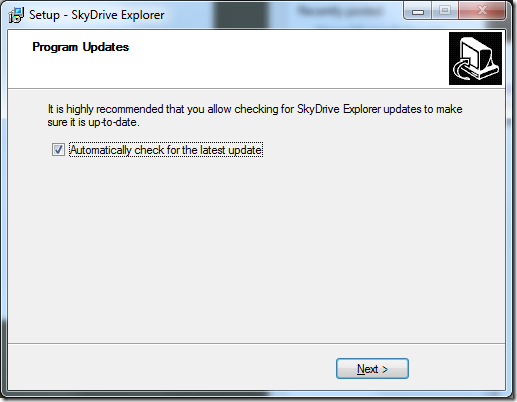 Setup - SkyDrive Explorer