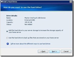 How do you want to use the hard drive