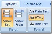 Select Format on the Options tab of your Outlook message