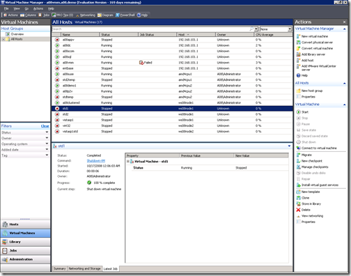 Virtual Machine Manager console