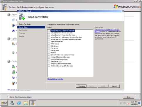Windows Server 2008 R2 Roles