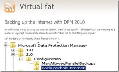 Click here to learn how to back up the Internet with DPM 2010
