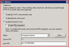 Enterprise Voice configuration