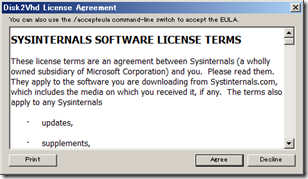 SysinternalsのEULA画面