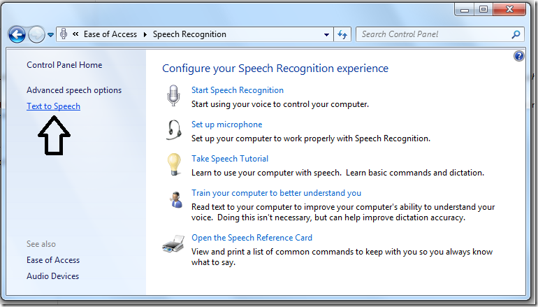More information about your available text-to-speech engine can be found in the Control Panel