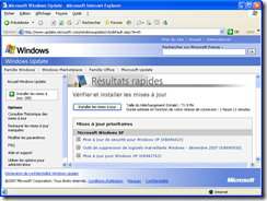 Mises à jour Windows XP SP2