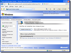 Mise à jour IE7 sur Windows XP SP2