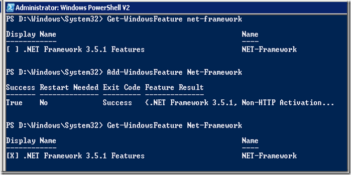 powershell add role windows server 2008 r2