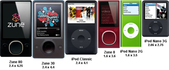 side by side new zune and ipod
