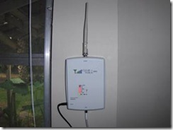 three watt repeater installed on wall of home office