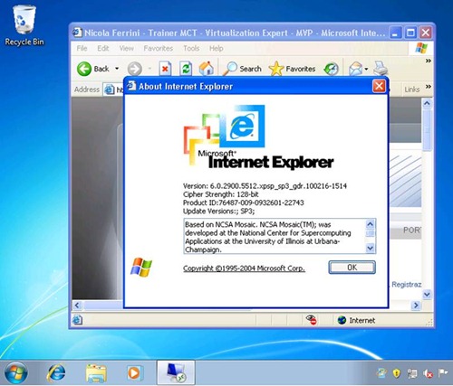 Figura 9: Lancio di Internet Explorer 6 come RemoteApp in Windows 7