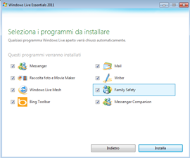 Installazione Windows Live Essentials