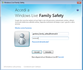 Accesso a Windows Live Family Safety