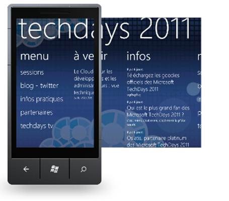 Les Microsoft TechDays 2011 débarquent sur WP7 !