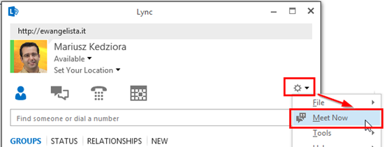 Lync - Meet Now