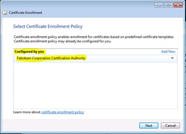 Figure 14 - Certificate Enrollment CEP server