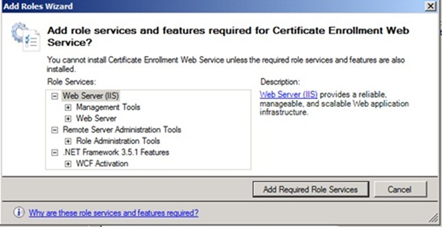 Figure 1 - Additional required role services