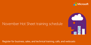 November 2014 Hot Sheet training schedule