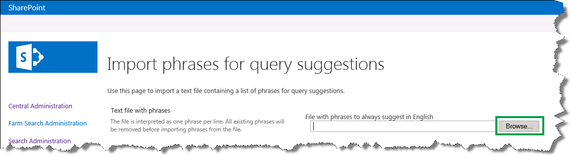 Browse for your query suggestions file