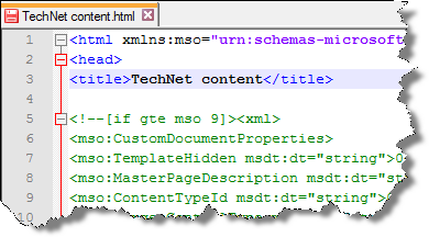 TechNet content <title> tag