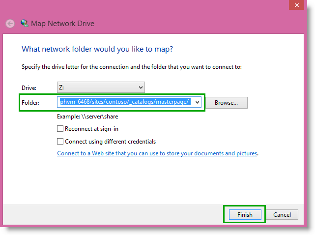 Finish mapping network drive