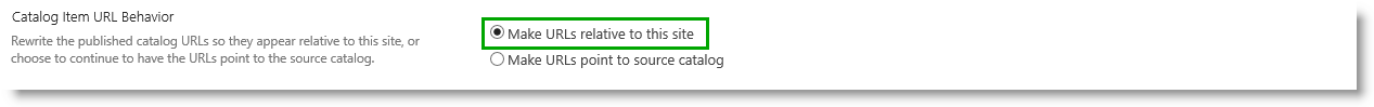 Catalog Item URL Behavior