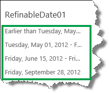 Default display of date refiner