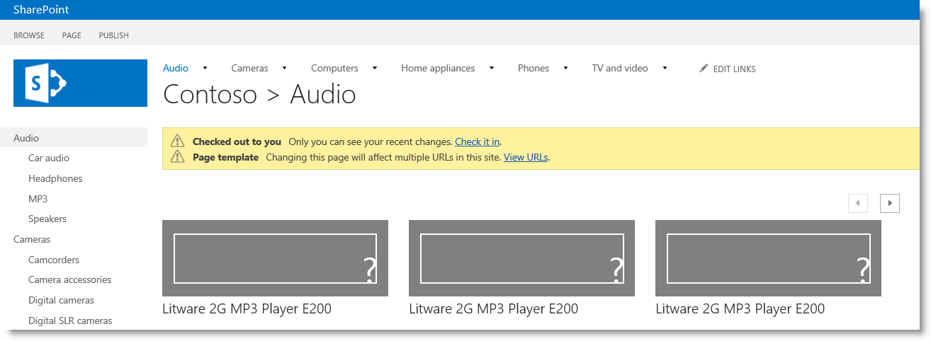 Audio category page