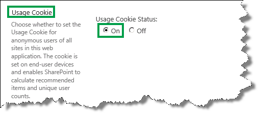 Usage Cookie Status On